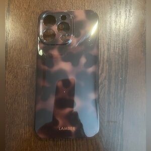 Lamber Brown & Black Tortoise Shell Print iPhone 15 ProMax Phone Case